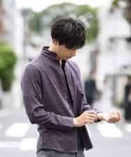 MKBJJ52110 MK MICHEL KLEIN HOMME(MKミッシェルクランオム) 秋シャツ／クラシックツートンチドリ ブラウン