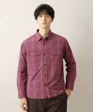 MKBJL05090 MK MICHEL KLEIN HOMME(MKミッシェルクランオム) 秋シャツ／レトロチェック パープル