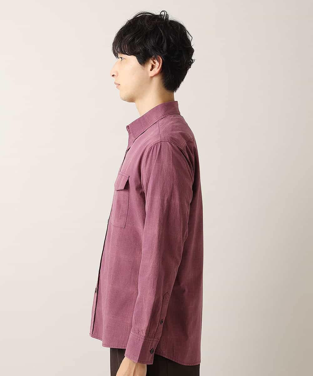 MKBJL05090 MK MICHEL KLEIN HOMME(MKミッシェルクランオム) 秋シャツ／レトロチェック パープル