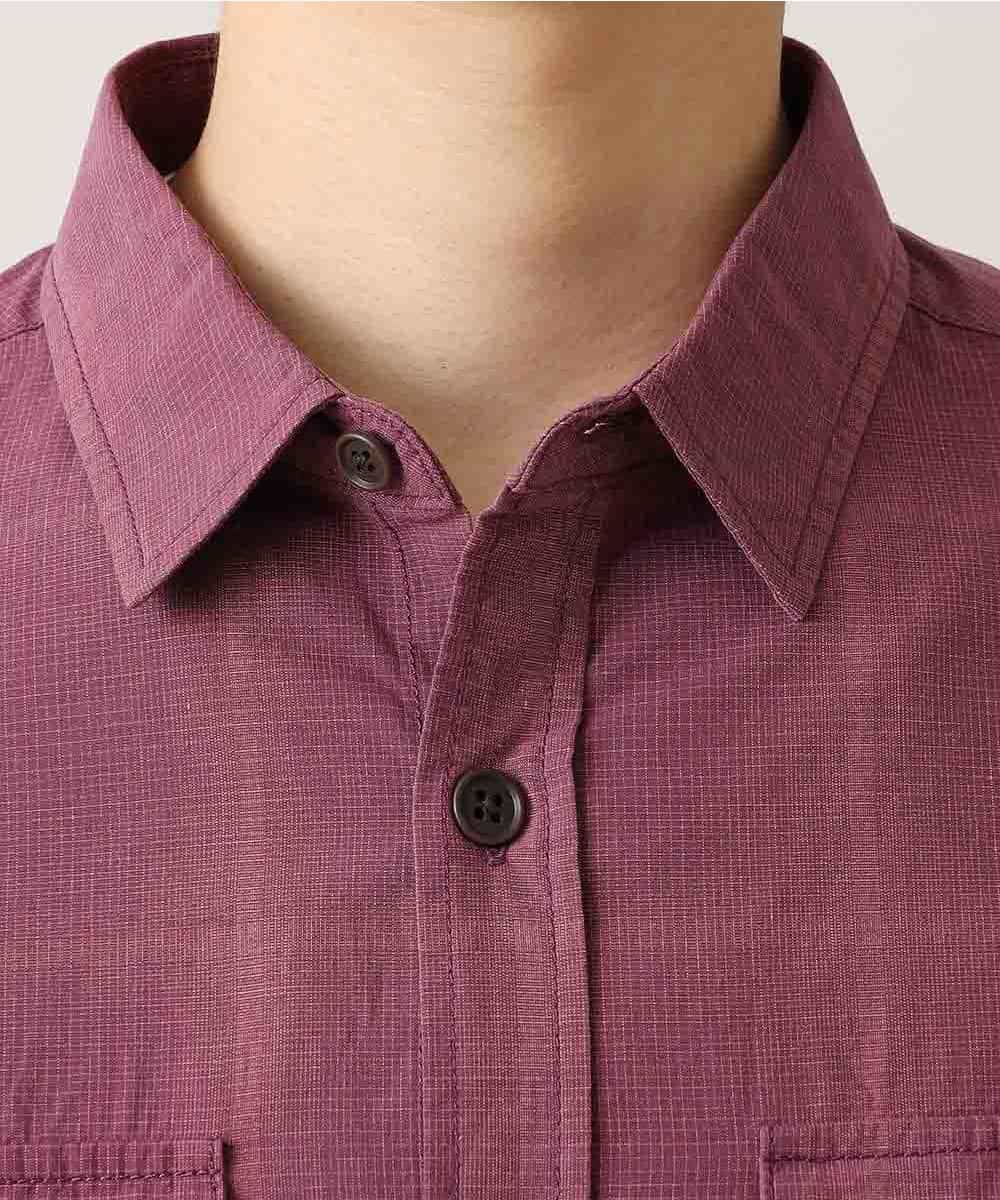 MKBJL05090 MK MICHEL KLEIN HOMME(MKミッシェルクランオム) 秋シャツ／レトロチェック パープル