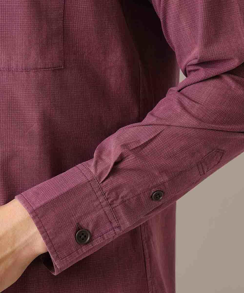 MKBJL05090 MK MICHEL KLEIN HOMME(MKミッシェルクランオム) 秋シャツ／レトロチェック パープル