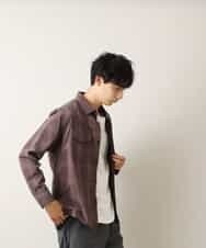 MKBJL05090 MK MICHEL KLEIN HOMME(MKミッシェルクランオム) 秋シャツ／レトロチェック ブラウン