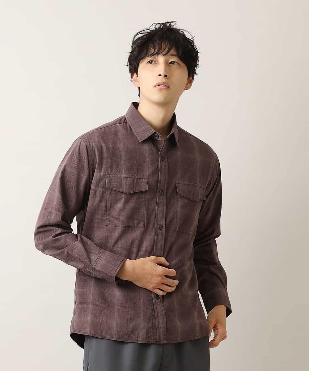 MKBJL05090 MK MICHEL KLEIN HOMME(MKミッシェルクランオム) 秋シャツ／レトロチェック ブラウン