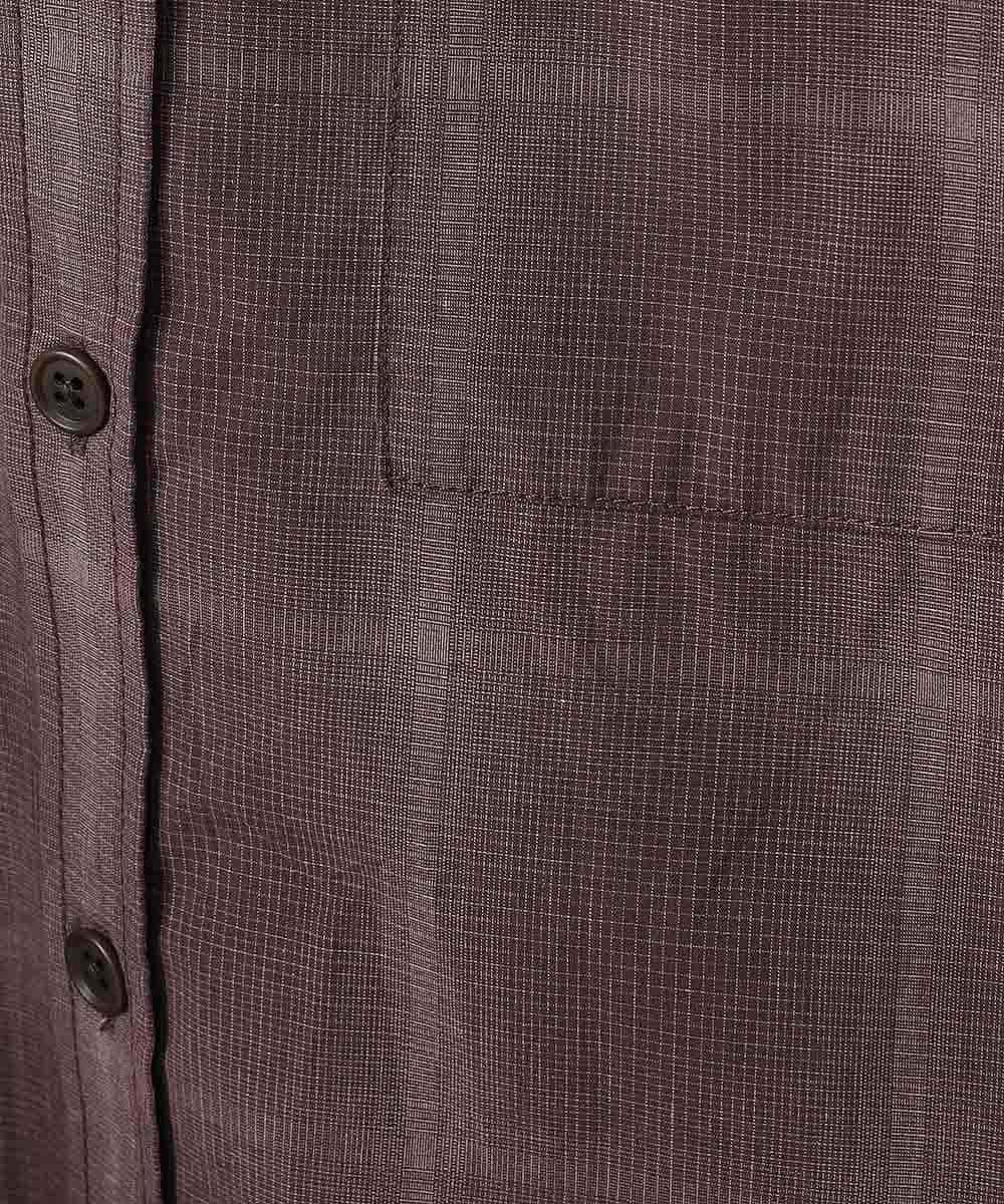 MKBJL05090 MK MICHEL KLEIN HOMME(MKミッシェルクランオム) 秋シャツ／レトロチェック ブラウン