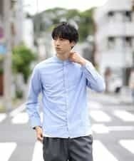 MKBJL10075 MK MICHEL KLEIN HOMME(MKミッシェルクランオム) 秋シャツ／マルチストライプ ライトブルー