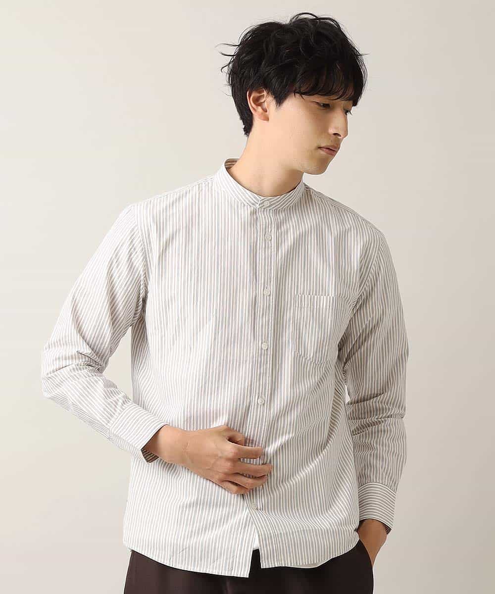 MKBJL10075 MK MICHEL KLEIN HOMME(MKミッシェルクランオム) 秋シャツ／マルチストライプ アイボリー