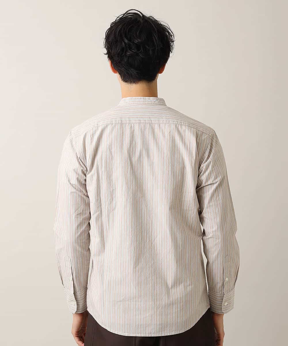 MKBJL10075 MK MICHEL KLEIN HOMME(MKミッシェルクランオム) 秋シャツ／マルチストライプ ブラウン