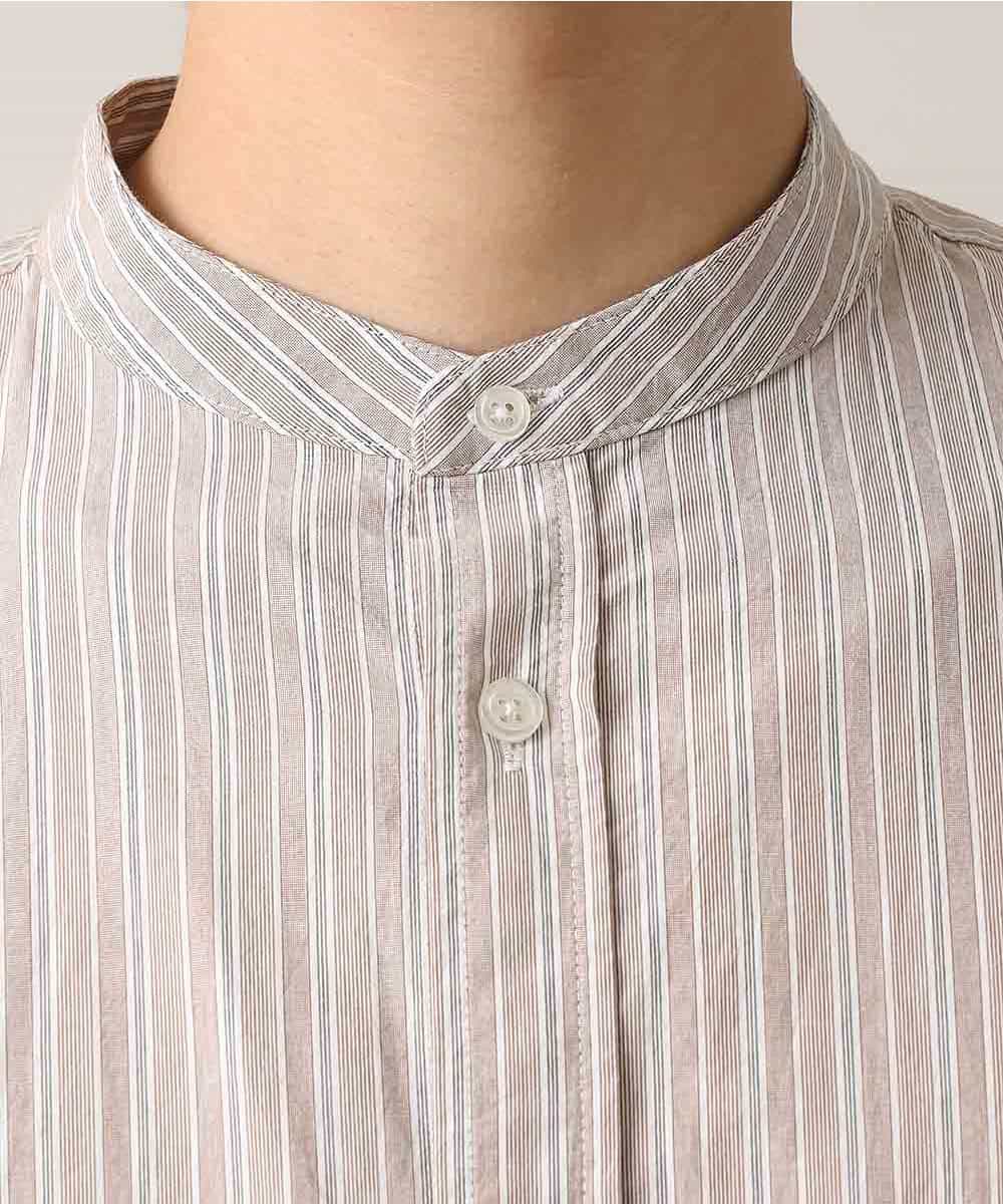MKBJL10075 MK MICHEL KLEIN HOMME(MKミッシェルクランオム) 秋シャツ／マルチストライプ ブラウン