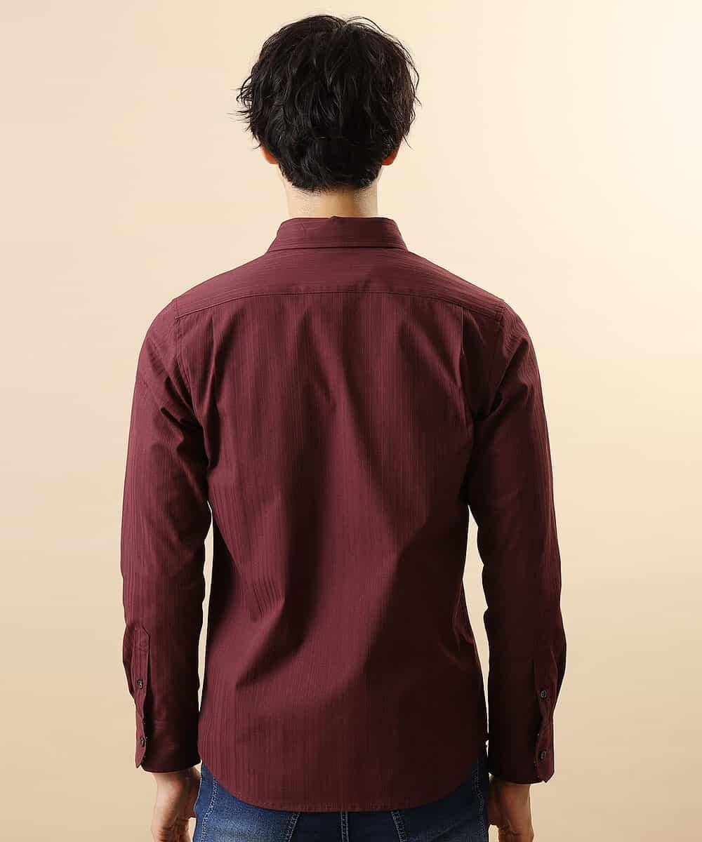 MKBJL16110 MK MICHEL KLEIN HOMME(MKミッシェルクランオム) 秋シャツ／ストレッチリバーシブルストライプ パープル