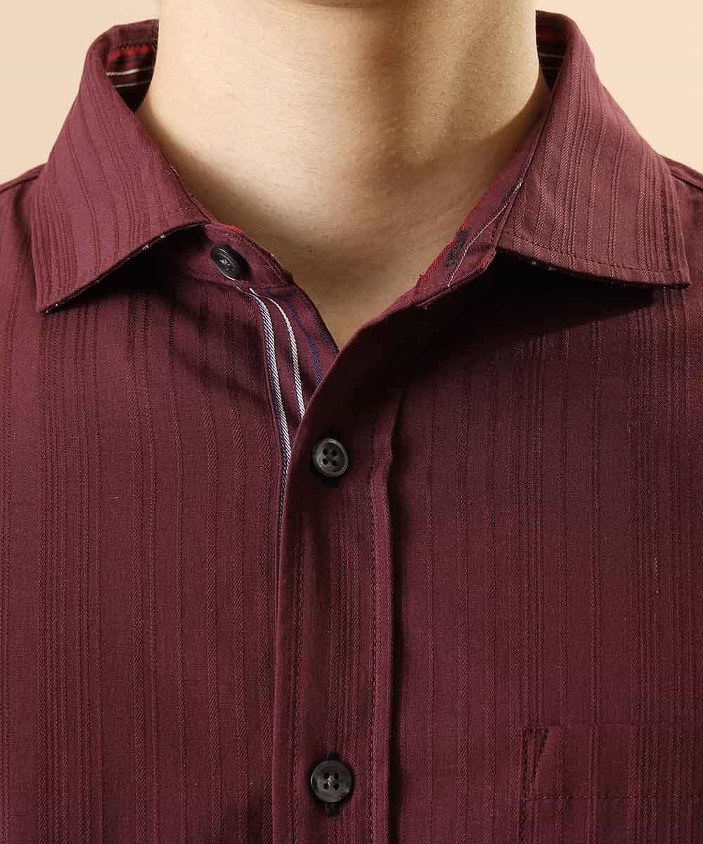MKBJL16110 MK MICHEL KLEIN HOMME(MKミッシェルクランオム) 秋シャツ／ストレッチリバーシブルストライプ パープル