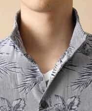 MKBJL25090 MK MICHEL KLEIN HOMME(MKミッシェルクランオム) 秋シャツ／ボタニカルジャカード ブルー