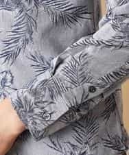 MKBJL25090 MK MICHEL KLEIN HOMME(MKミッシェルクランオム) 秋シャツ／ボタニカルジャカード ブルー