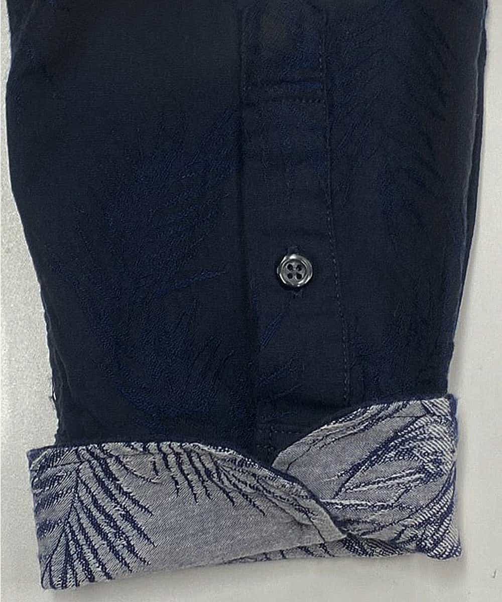 MKBJL25090 MK MICHEL KLEIN HOMME(MKミッシェルクランオム) 秋シャツ／ボタニカルジャカード ネイビー