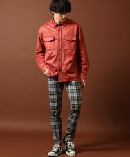 MKBJR03130 MK MICHEL KLEIN HOMME(MKミッシェルクランオム) クラッシュスエードシャツ オレンジ(14)