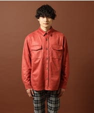 MKBJR03130 MK MICHEL KLEIN HOMME(MKミッシェルクランオム) クラッシュスエードシャツ オレンジ(14)