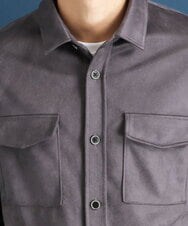 MKBJR03130 MK MICHEL KLEIN HOMME(MKミッシェルクランオム) クラッシュスエードシャツ ダークグレー(93)