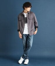 MKBJR03130 MK MICHEL KLEIN HOMME(MKミッシェルクランオム) クラッシュスエードシャツ ダークグレー(93)