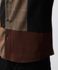 MKBJU05130 MK MICHEL KLEIN HOMME(MKミッシェルクランオム) ブロックスエードシャツ ブラウン(86)