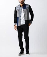 MKBJU05130 MK MICHEL KLEIN HOMME(MKミッシェルクランオム) ブロックスエードシャツ ブラック(94)