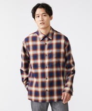 MKBJU08117 MK MICHEL KLEIN HOMME(MKミッシェルクランオム) オンブレチェックシャツ ネイビー(57)