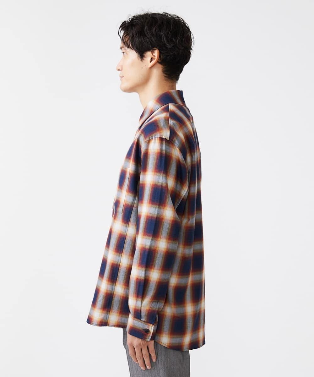 MKBJU08117 MK MICHEL KLEIN HOMME(MKミッシェルクランオム) オンブレチェックシャツ ネイビー(57)