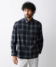MKBJU08117 MK MICHEL KLEIN HOMME(MKミッシェルクランオム) オンブレチェックシャツ ブラック(94)