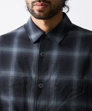 MKBJU08117 MK MICHEL KLEIN HOMME(MKミッシェルクランオム) オンブレチェックシャツ ブラック(94)