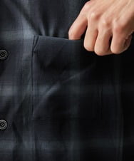 MKBJU08117 MK MICHEL KLEIN HOMME(MKミッシェルクランオム) オンブレチェックシャツ ブラック(94)