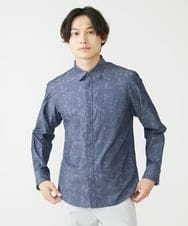 MKBJU30130 MK MICHEL KLEIN HOMME(MKミッシェルクランオム) フローラルストライプジャガードシャツ ネイビー(57)