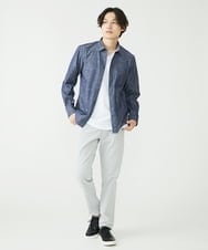 MKBJU30130 MK MICHEL KLEIN HOMME(MKミッシェルクランオム) フローラルストライプジャガードシャツ ネイビー(57)