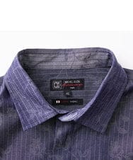 MKBJU30130 MK MICHEL KLEIN HOMME(MKミッシェルクランオム) フローラルストライプジャガードシャツ ネイビー(57)