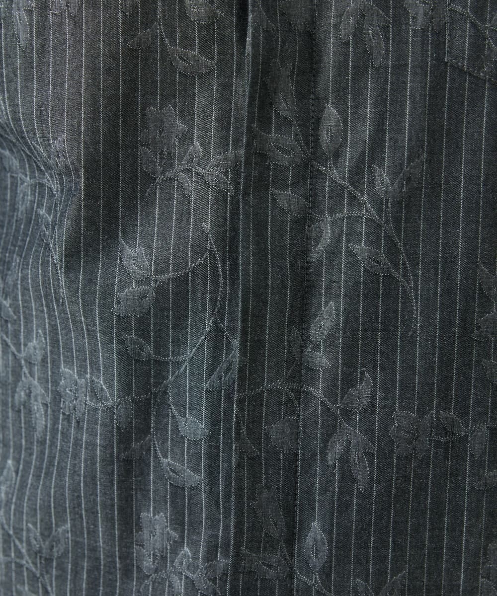 MKBJU30130 MK MICHEL KLEIN HOMME(MKミッシェルクランオム) フローラルストライプジャガードシャツ ブラック(94)