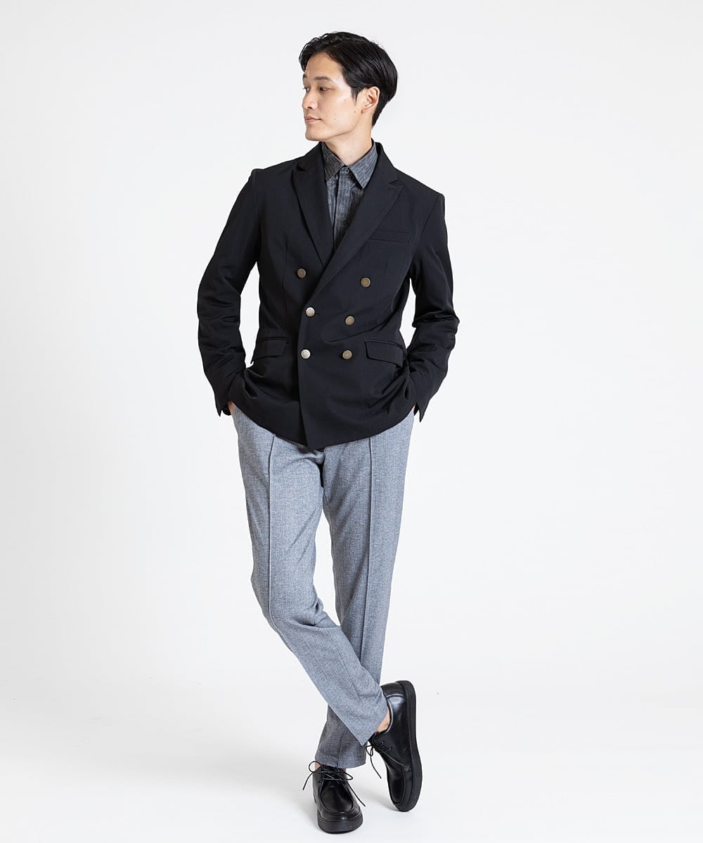 MKBJU30130 MK MICHEL KLEIN HOMME(MKミッシェルクランオム) フローラルストライプジャガードシャツ ブラック(94)