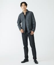 MKBJU30130 MK MICHEL KLEIN HOMME(MKミッシェルクランオム) フローラルストライプジャガードシャツ ブラック(94)