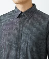 MKBJU30130 MK MICHEL KLEIN HOMME(MKミッシェルクランオム) フローラルストライプジャガードシャツ ブラック(94)
