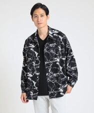 MKBJU89090 MK MICHEL KLEIN HOMME(MKミッシェルクランオム) 大理石柄シャツ ブラック(94)