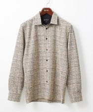 MKBJX06130 MK MICHEL KLEIN HOMME(MKミッシェルクランオム) 【アンサンブル対応】長袖シャツ/BUZZツィードジャージ ベージュ