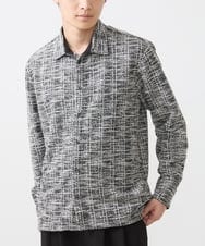 MKBJX06130 MK MICHEL KLEIN HOMME(MKミッシェルクランオム) 【アンサンブル対応】長袖シャツ/BUZZツィードジャージ ダークグレー