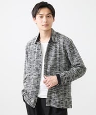 MKBJX06130 MK MICHEL KLEIN HOMME(MKミッシェルクランオム) 【アンサンブル対応】長袖シャツ/BUZZツィードジャージ ダークグレー