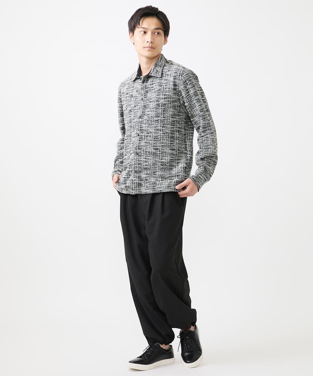 MKBJX06130 MK MICHEL KLEIN HOMME(MKミッシェルクランオム) 【アンサンブル対応】長袖シャツ/BUZZツィードジャージ ダークグレー