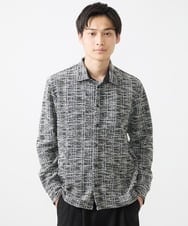 MKBJX06130 MK MICHEL KLEIN HOMME(MKミッシェルクランオム) 【アンサンブル対応】長袖シャツ/BUZZツィードジャージ ダークグレー