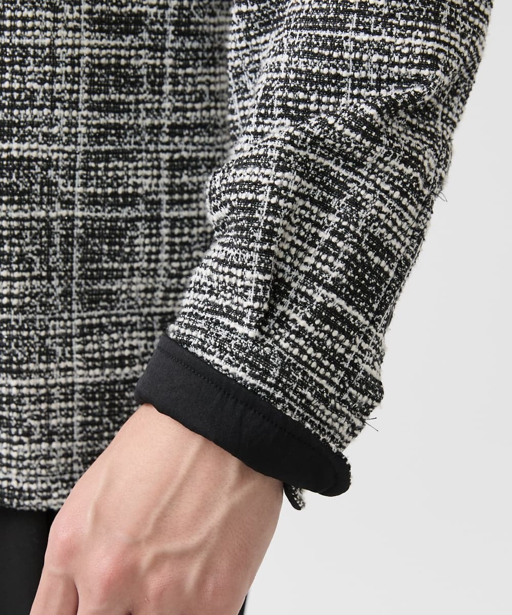 MKBJX06130 MK MICHEL KLEIN HOMME(MKミッシェルクランオム) 【アンサンブル対応】長袖シャツ/BUZZツィードジャージ ダークグレー