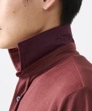 MKBJX32110 MK MICHEL KLEIN HOMME(MKミッシェルクランオム) 【大きいサイズあり】七分袖シャツ/ミストワッシャーカノコ パープル
