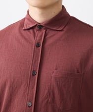 MKBJX32110 MK MICHEL KLEIN HOMME(MKミッシェルクランオム) 【大きいサイズあり】七分袖シャツ/ミストワッシャーカノコ パープル