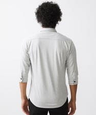 MKBJX32110 MK MICHEL KLEIN HOMME(MKミッシェルクランオム) 【大きいサイズあり】七分袖シャツ/ミストワッシャーカノコ グレー