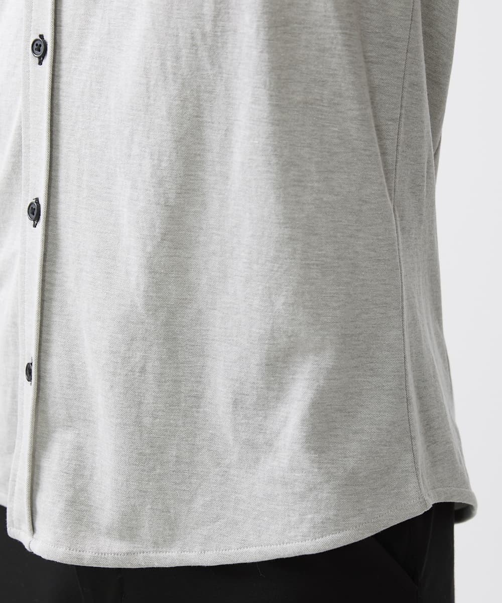 MKBJX32110 MK MICHEL KLEIN HOMME(MKミッシェルクランオム) 【大きいサイズあり】七分袖シャツ/ミストワッシャーカノコ グレー
