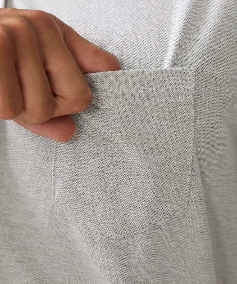 MKBJX32110 MK MICHEL KLEIN HOMME(MKミッシェルクランオム) 【大きいサイズあり】七分袖シャツ/ミストワッシャーカノコ グレー