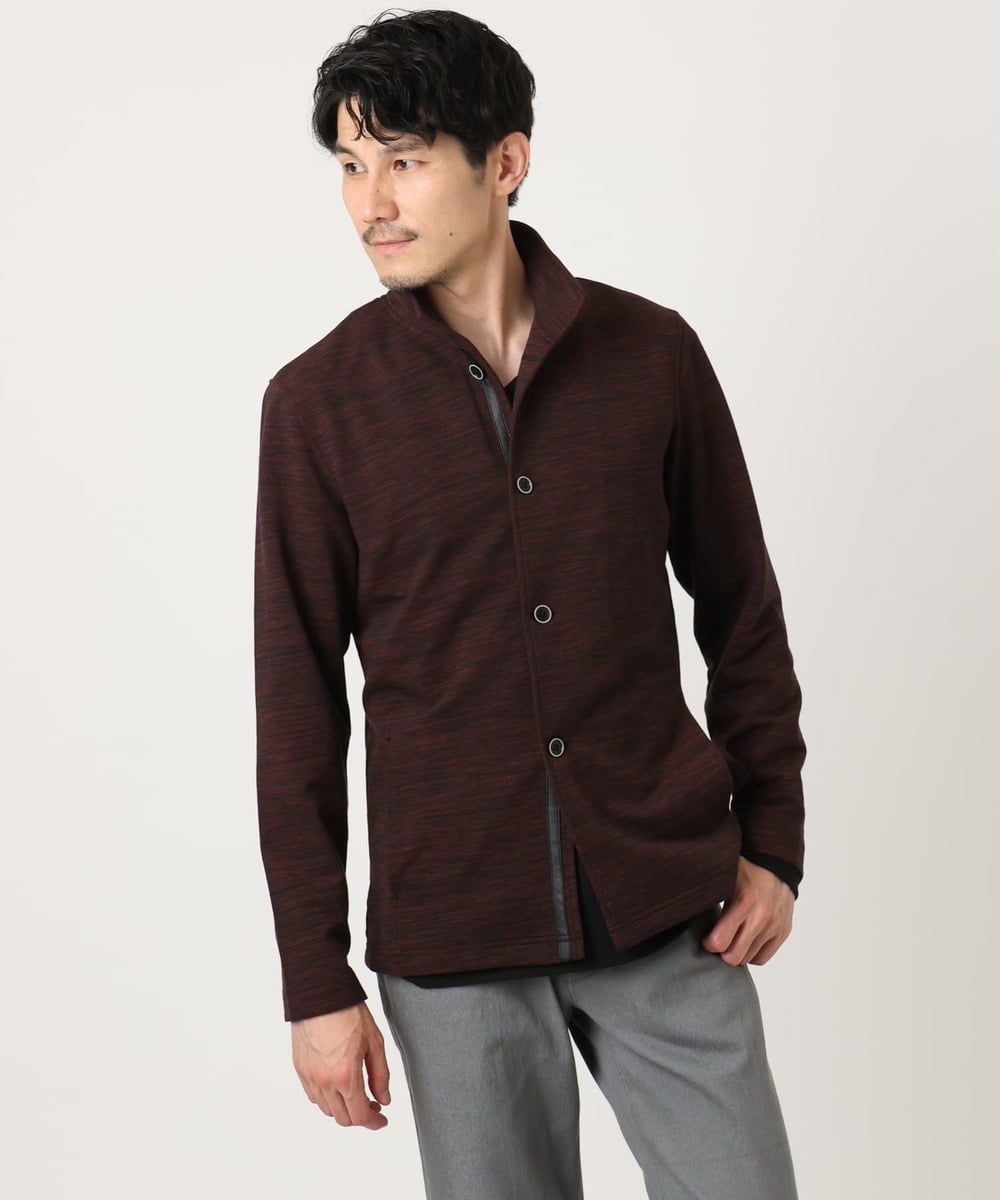 MKCAF30130 MK MICHEL KLEIN HOMME(MKミッシェルクランオム) 【洗える】スタンド襟カーディガン ブラウン