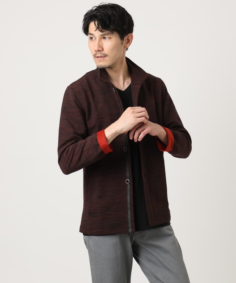 MKCAF30130 MK MICHEL KLEIN HOMME(MKミッシェルクランオム) 【洗える】スタンド襟カーディガン ブラウン