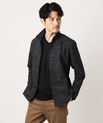 MKCAF30130 MK MICHEL KLEIN HOMME 【洗える】スタンドカラーカーディガン